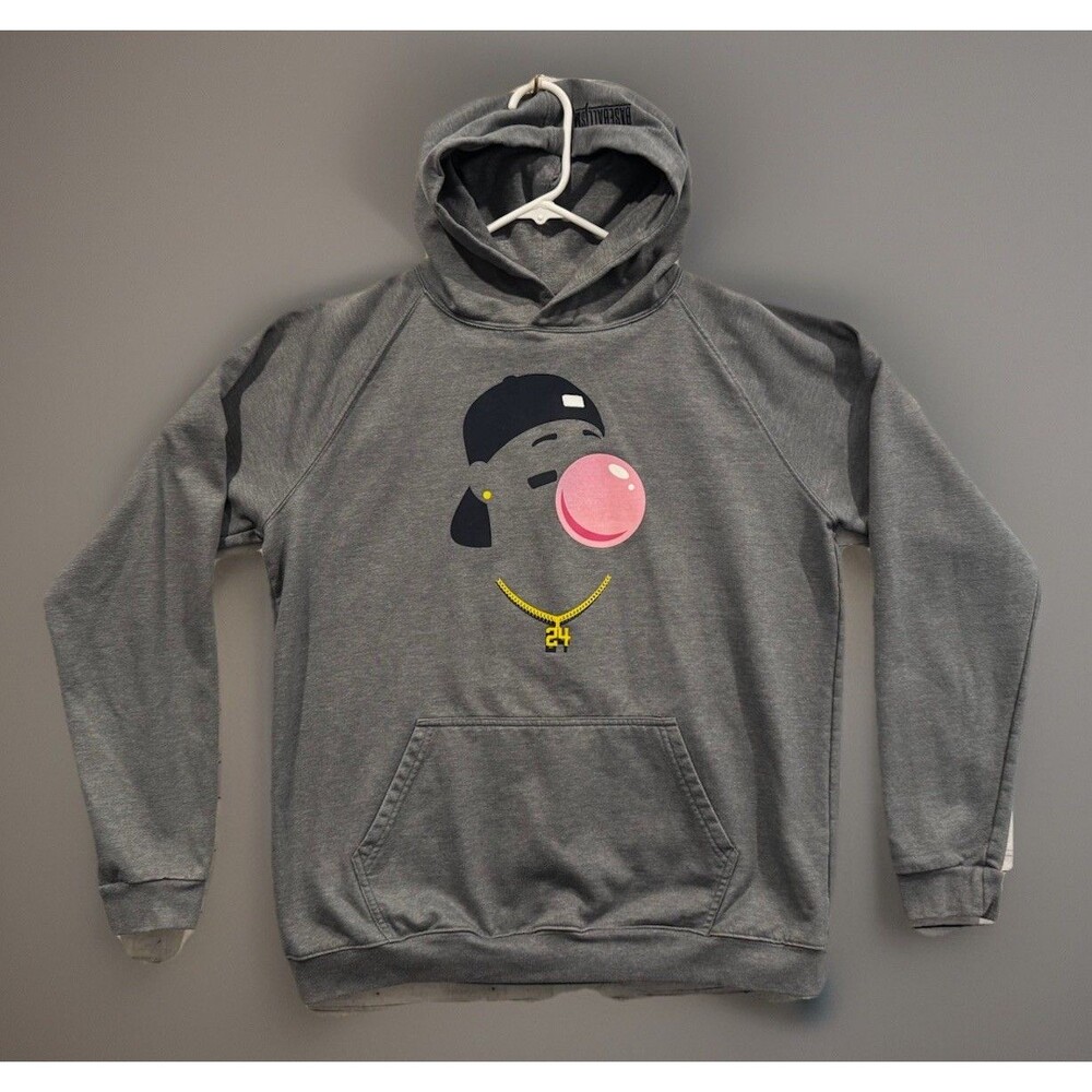 Baseballism Ken Griffey Jr Silhouette Hoodie Sz M Gray Sweatshirt Back Graphic